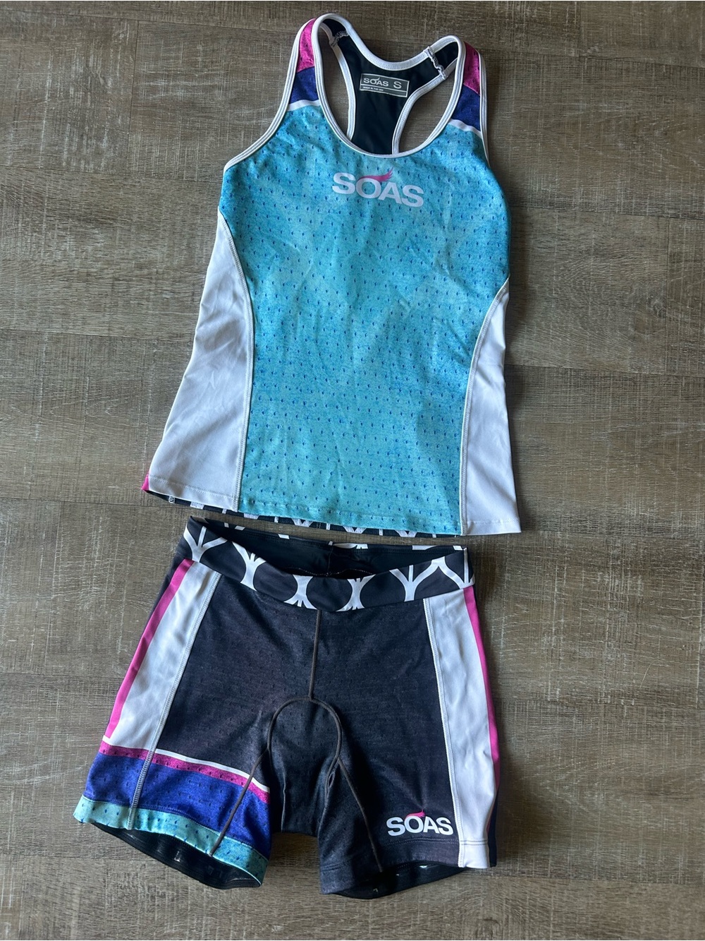 SOAS Racing Women’s S Triathlon 2 Piece Kit Tank Padded Bike Shorts Cycling - Picture 14 of 14